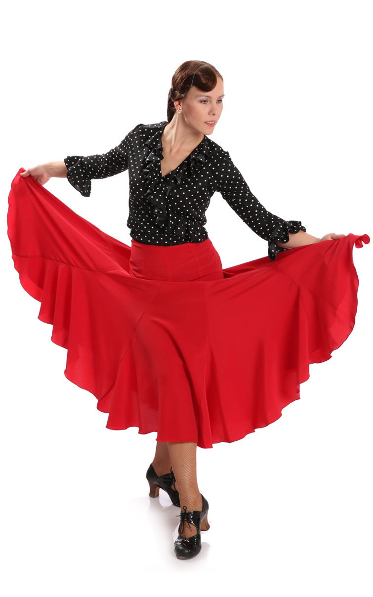 Jupe flamenco Giros Rouge