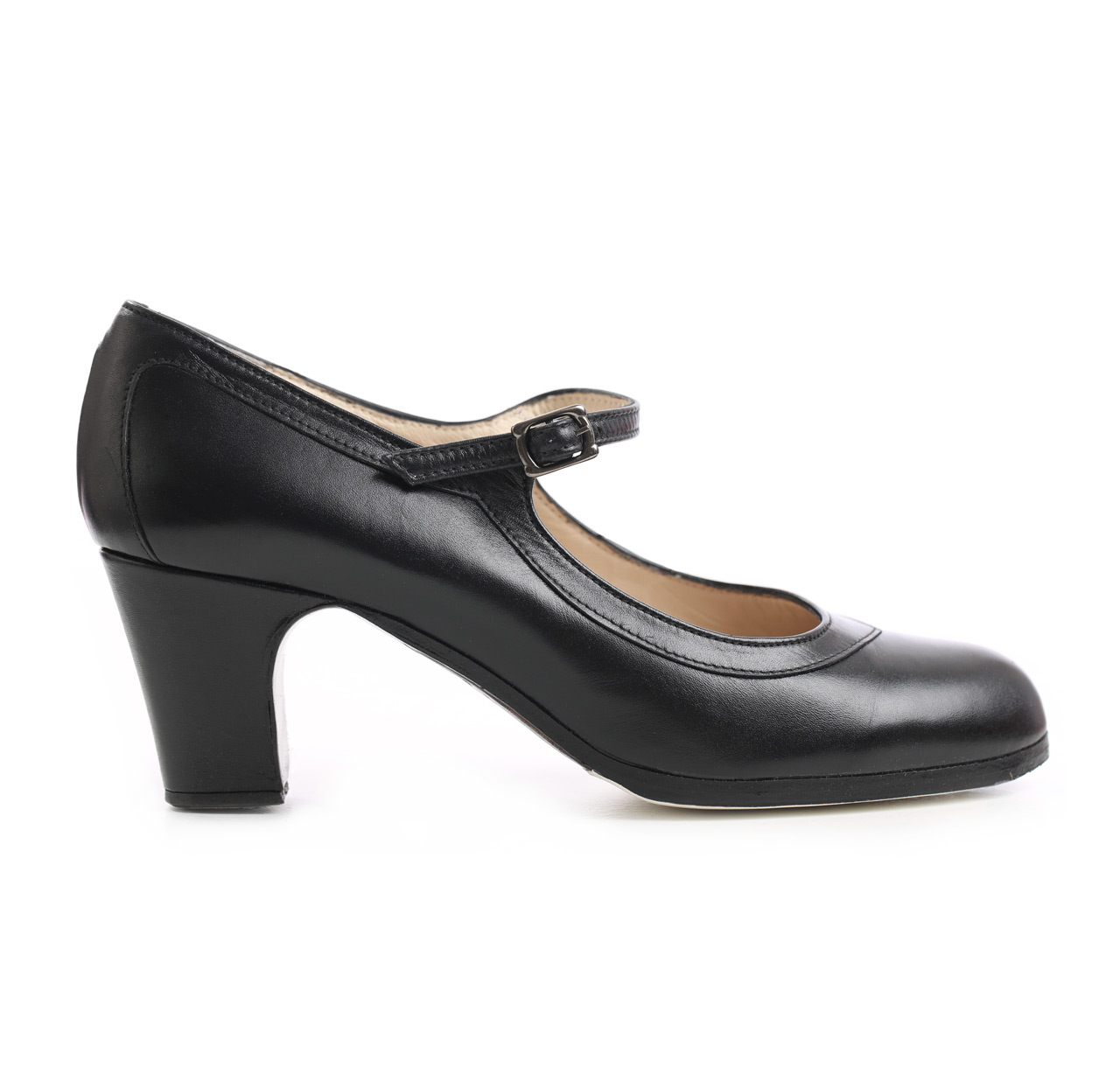 Chaussures Flamenco Salon Correa cuir noir