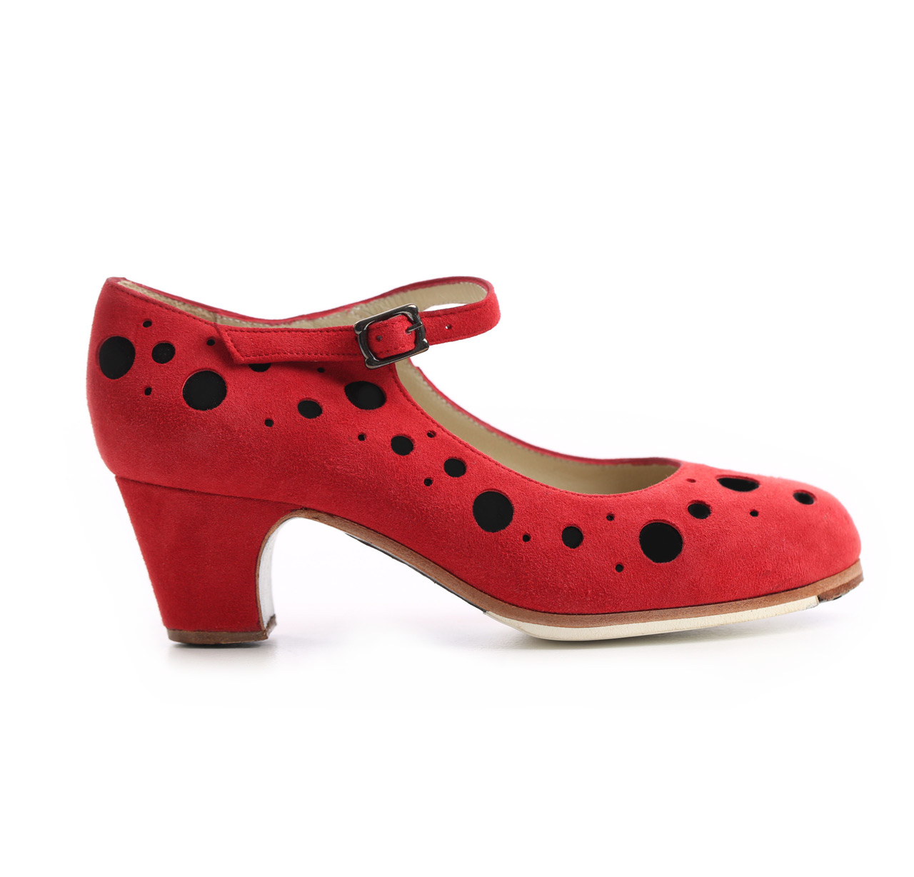Chaussures Flamenco Topos Rouge-Noir