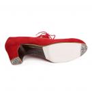 Chaussures Flamenco Cordado Calado Suède Rouge