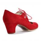Chaussures Flamenco Cordado Calado Suède Rouge
