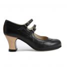 Chaussures Flamenco Dos Correas Cuire Noir