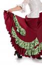 Jupe flamenco Triana FL Bordeaux/Vert