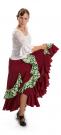 Jupe flamenco Triana FL Bordeaux/Vert