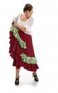 Jupe flamenco Triana FL Bordeaux/Vert
