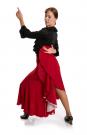 Jupe flamenco Azabache VII Rouge-Rose