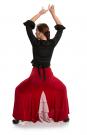 Jupe flamenco Azabache VII Rouge-Rose