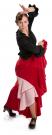 Jupe flamenco Azabache VII Rouge-Rose