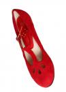 Chaussure de flamenco Trebol en daim rouge