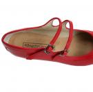 Chaussures Flamenco Dos Correas Cuir Rouge