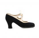 Chaussures Flamenco Candor Suède Noir/Beige Cuir