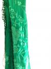 Châle de soie verte avec des broderies faites à la main