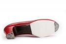 Chaussures Flamenco Cordado Calado Cuir Rouge