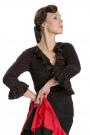 Chemisier Flamenco noir avec pois rouges