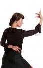 Chemisier Flamenco noir avec pois rouges