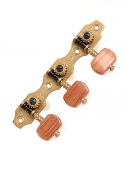 Mécaniques pour guitares style Hauser, laiton massif, chevilles en palissandre