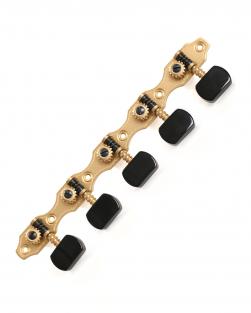 Mécaniques pour guitares 10 cordes, laiton massif, chevilles noires