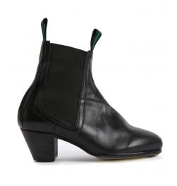 Bottes flamenco en cuir noir