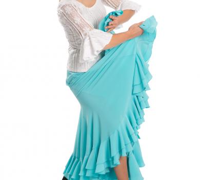 Flamenco Dance Skirt Triana W Light Blue