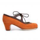 Chaussures Flamenco Candor Daim Orange/Brun