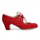 Chaussures Flamenco Cordado Calado Suède Rouge