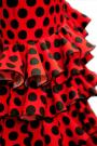 Robe flamenco Doña Ana rouge polka dots en noir
