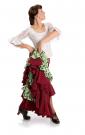 Jupe flamenco Triana FL Bordeaux/Vert