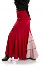 Jupe flamenco Azabache VII Rouge-Rose