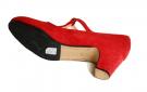 Chaussure de flamenco Trebol en daim rouge