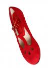 Chaussure de flamenco Trebol en daim rouge