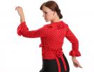 Flamenco blouse red with black dots